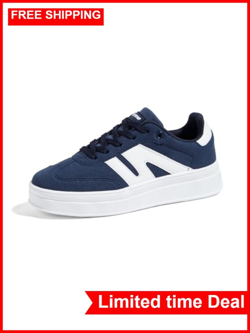 Girls Boys Platform Sneakers Lace Up Retro Casual Shoes